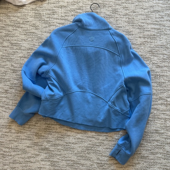 LIKE NEW! Lululemon Scuba Oversized Funnel-Neck Half Zip - Light Blue - M/L - Picture 3 of 3